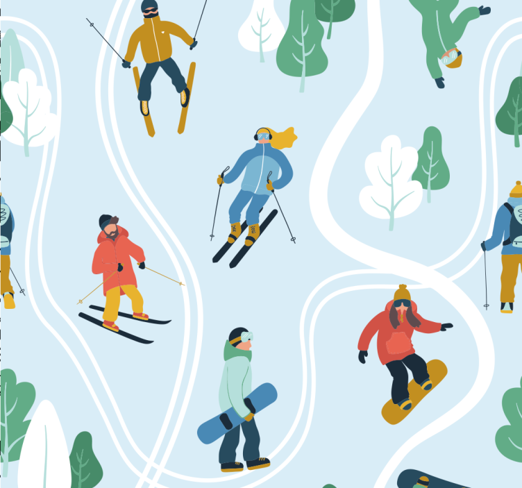 Teenage blind blue skiing sport - TenStickers