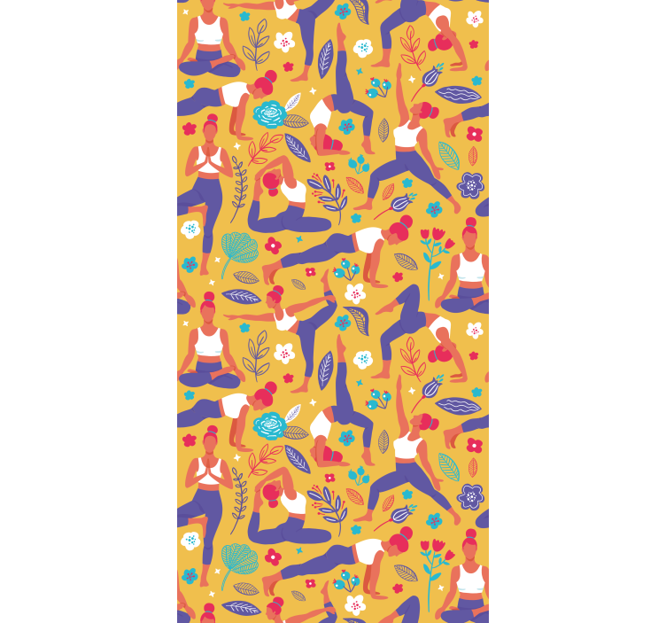 Modern blind hand-drawn yoga doodle design - TenStickers