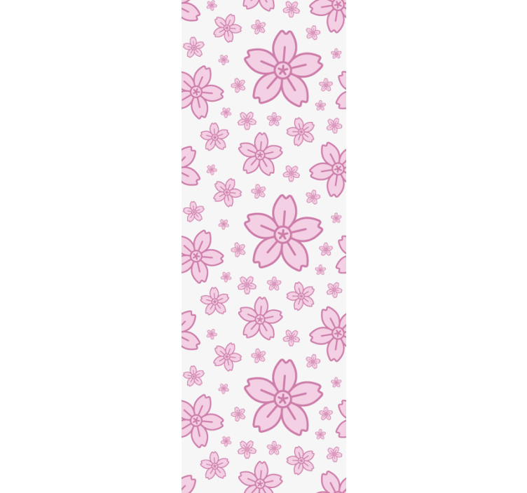 Modern blind with pink cute flowers on white - TenStickers