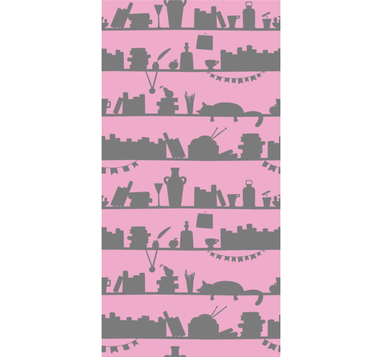 Modern blind pink and grey bookcase - TenStickers