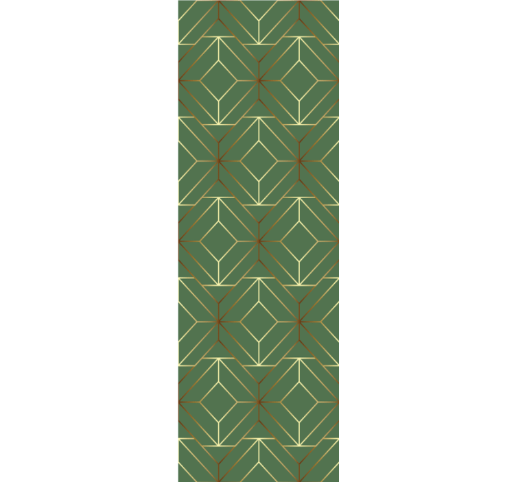 Modern blind in metallic green squares with gold trim - TenStickers