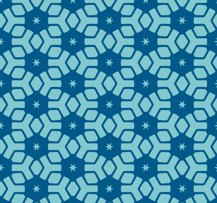 Bathroom blind in blue tile design - TenStickers