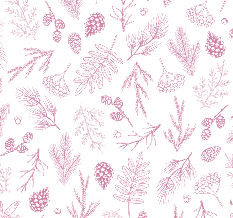 Bathroom blind in white with pink pine design - TenStickers