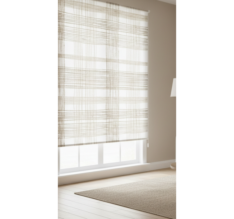 Roller blind beige with thin beige jute pattern - TenStickers