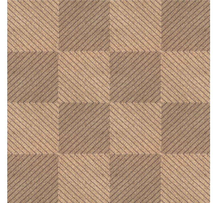 Roller blind beige jute squares brown design - TenStickers