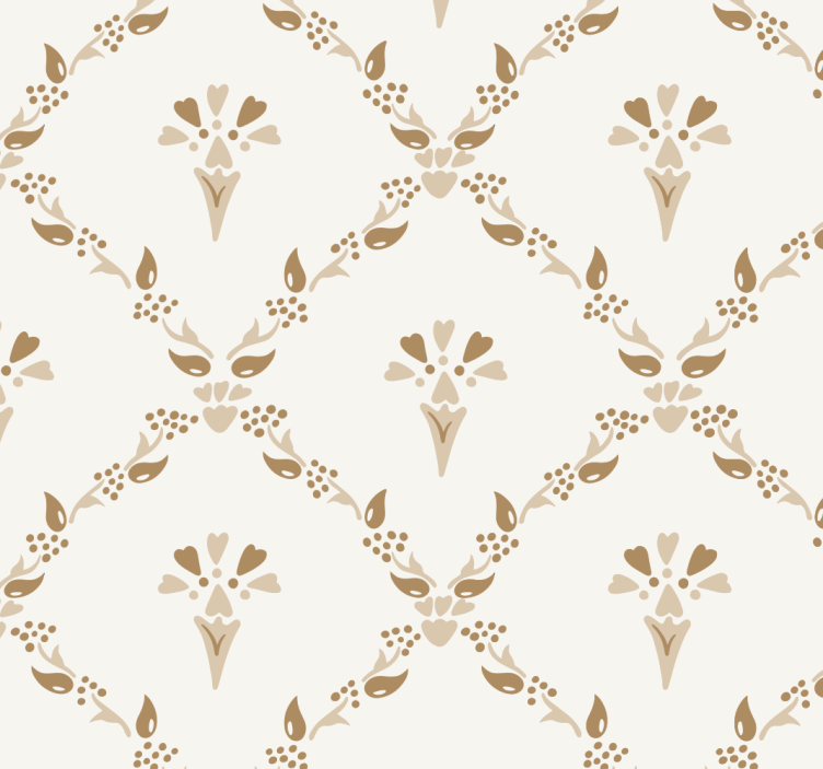 Roller blind beige with hexagonal floral design - TenStickers