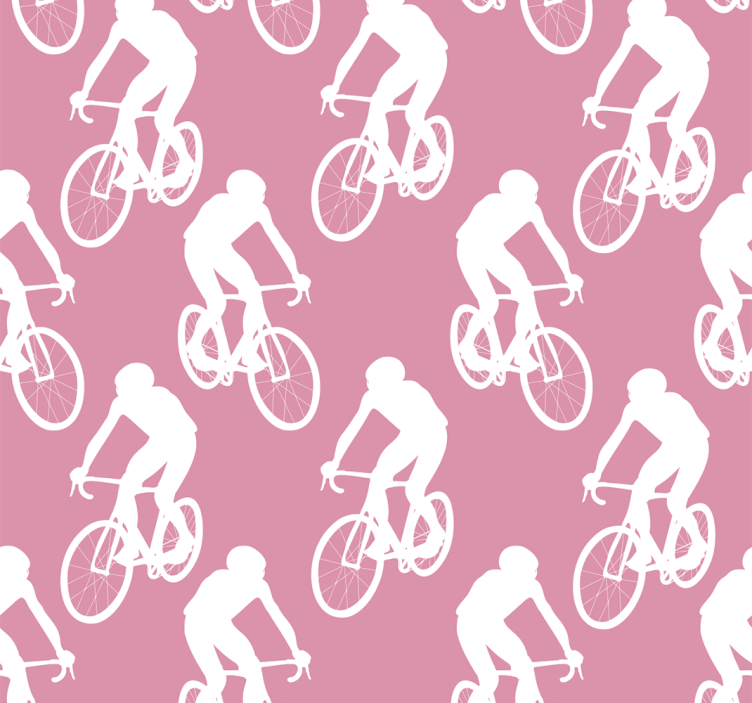Roller blind pink with white cyclists pattern - TenStickers