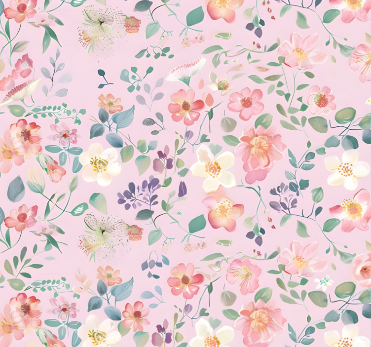 Roller blind pink spring bloom - TenStickers
