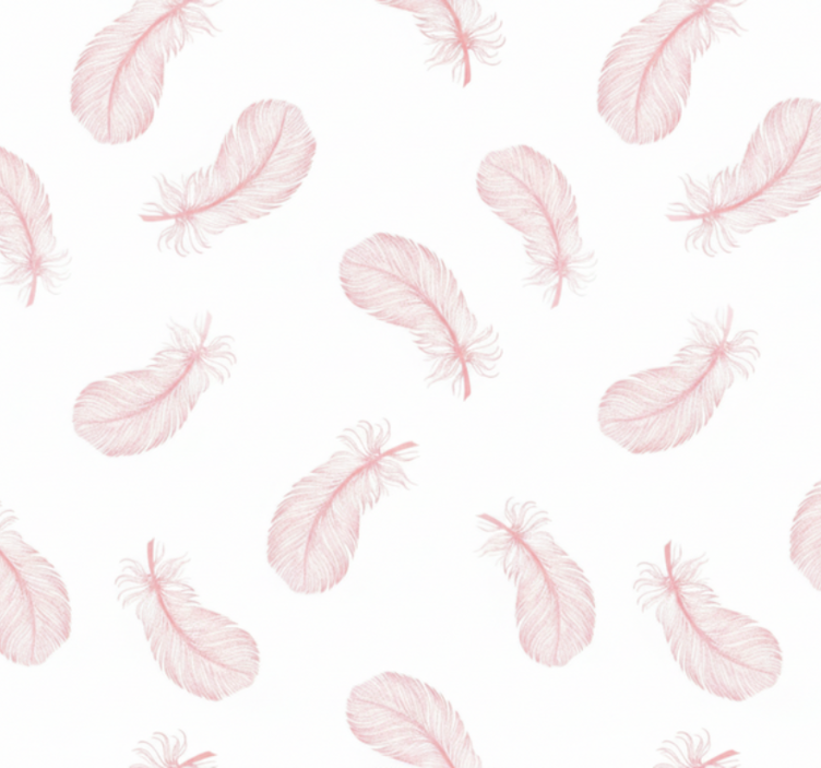 Roller blind pink with pink feather pattern - TenStickers