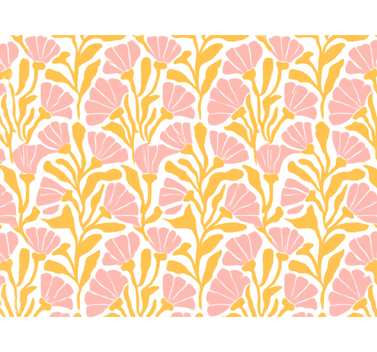 Yellow roller blind modern colorful floral design - TenStickers