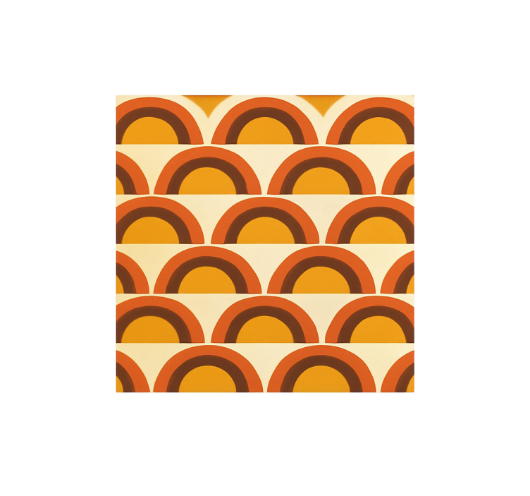 Yellow roller blind 1970s sunset retro arches - TenStickers