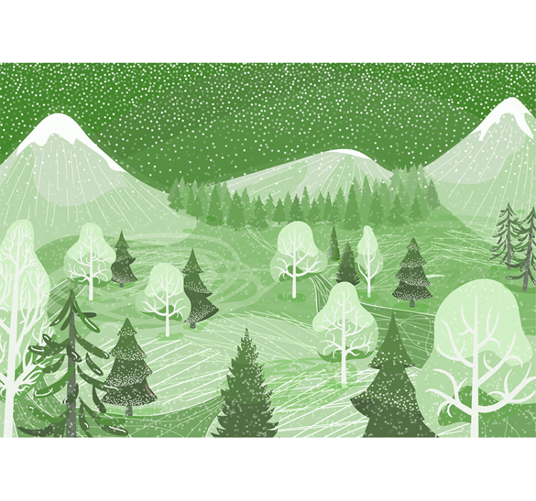Blinds in a kitchen green vintage forest - TenStickers