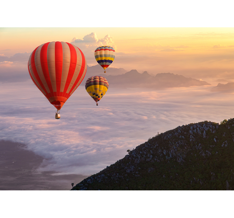 Blinds in a kitchen like hot-air balloons in the sky - TenStickers