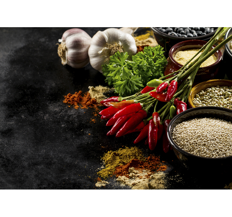 Blinds in a kitchen for cooking with spices - TenStickers