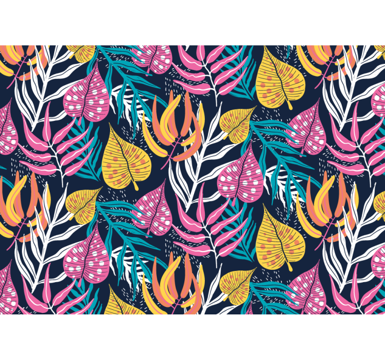 Blinds in a kitchen multicolor leaves blue texture - TenStickers