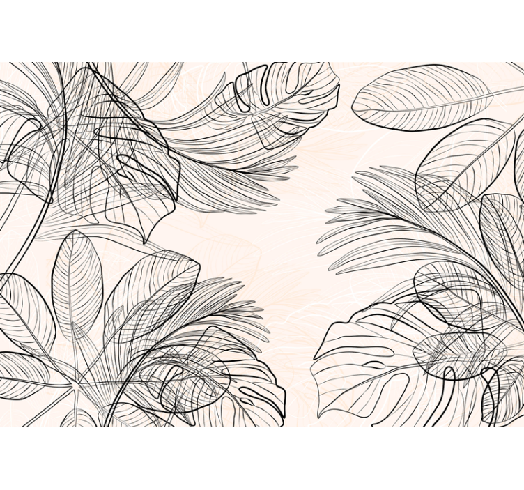Blinds in a kitchen with warm-colored leaf shapes - TenStickers