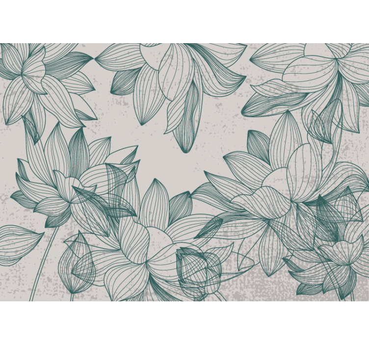 Blinds in a kitchen with flower silhouettes - TenStickers