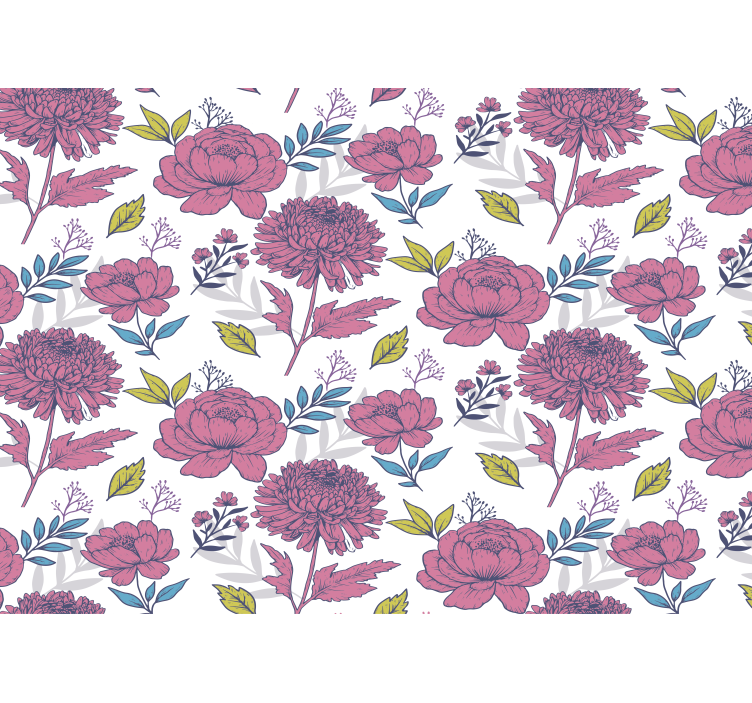 Blinds in a kitchen with a big multicolor floral pattern - TenStickers