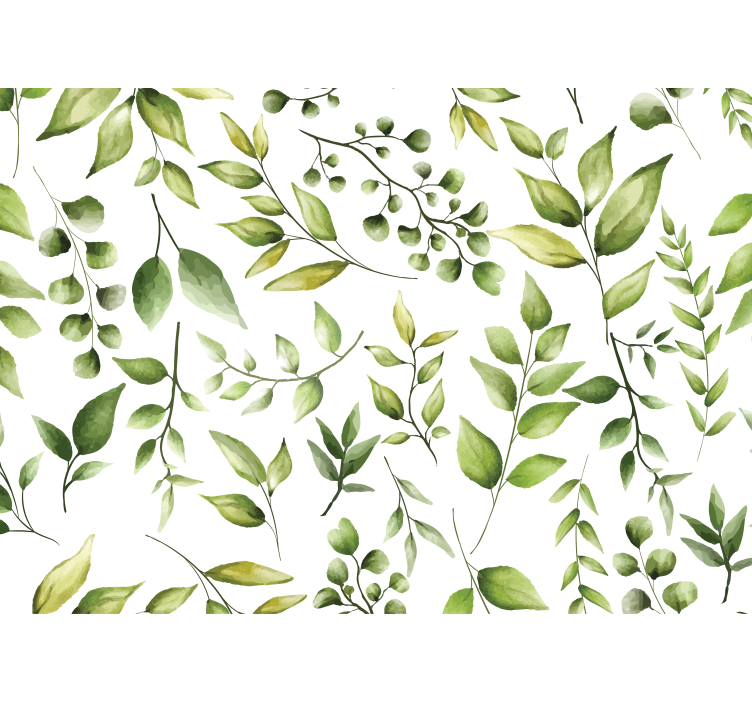 Blinds in a kitchen watercolor eucalyptus leaves - TenStickers
