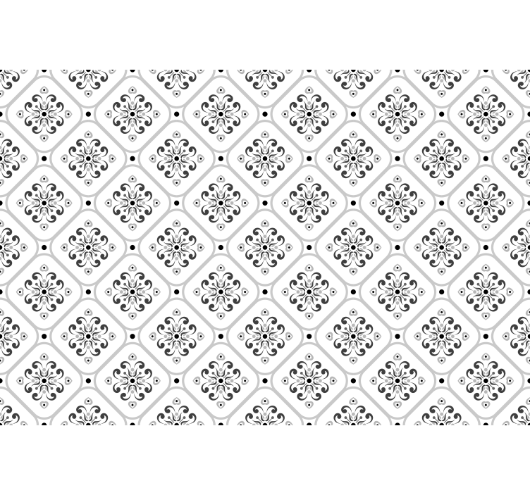 White roller blind with classic gray mosaic design - TenStickers