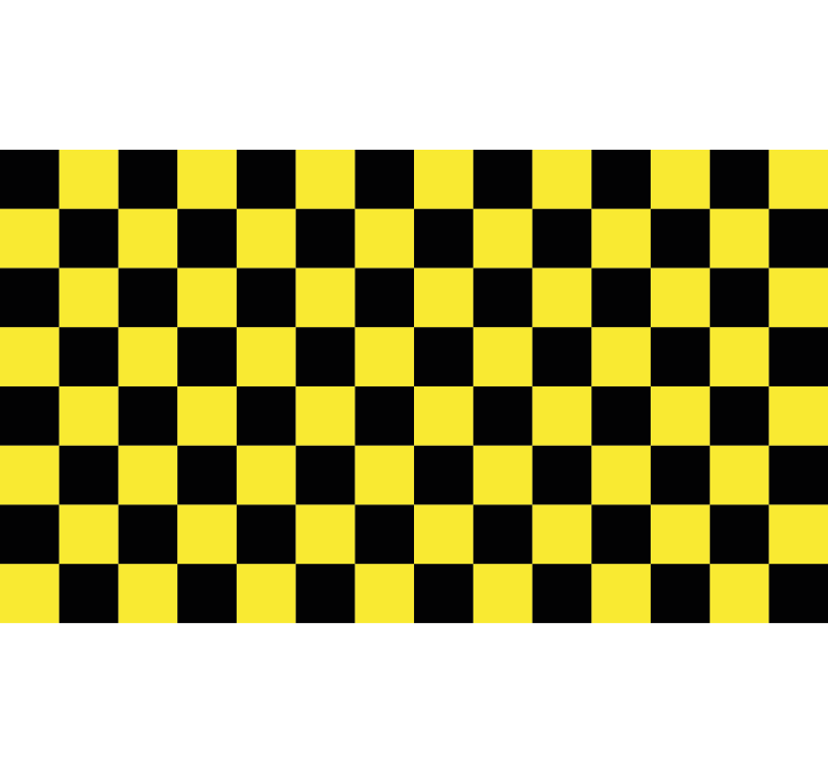 Yellow roller blind yellow and black chessboard - TenStickers