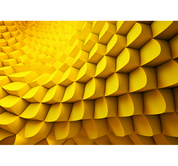 Yellow roller blind with modern geometric design - TenStickers