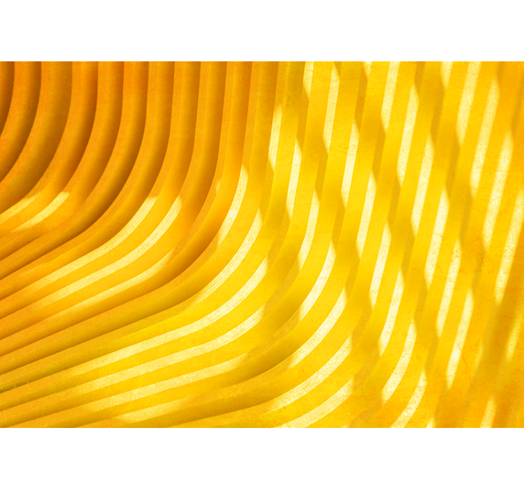 Yellow roller blind with three dimensional waves - TenStickers