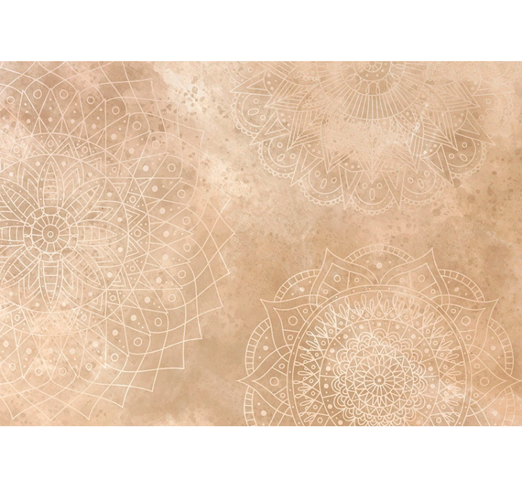 Roller blind beige mandala vintage design - TenStickers