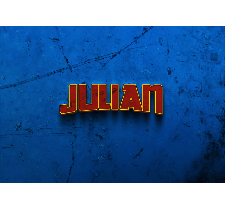 Blue blind superhero wall with name - TenStickers