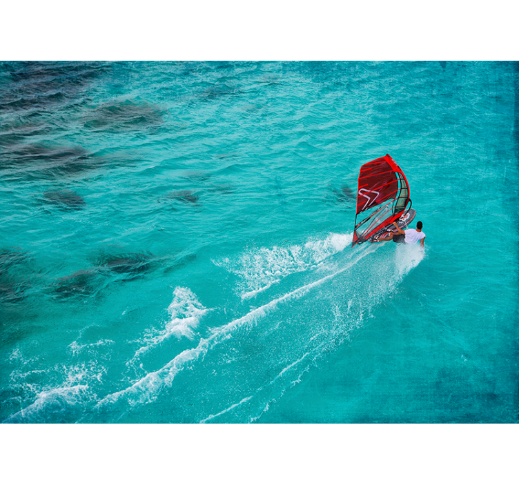 Blue blind windsurfer in the water - TenStickers