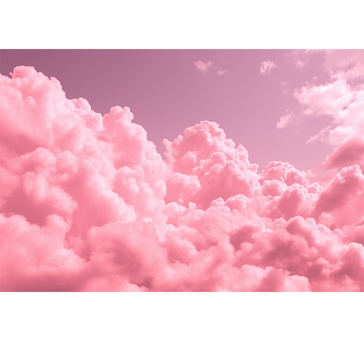 Roller blind pink pink fluffy clouds - TenStickers