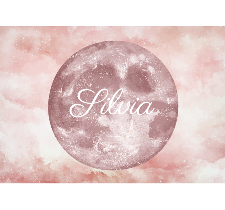 Roller blind pink moonlight with name - TenStickers
