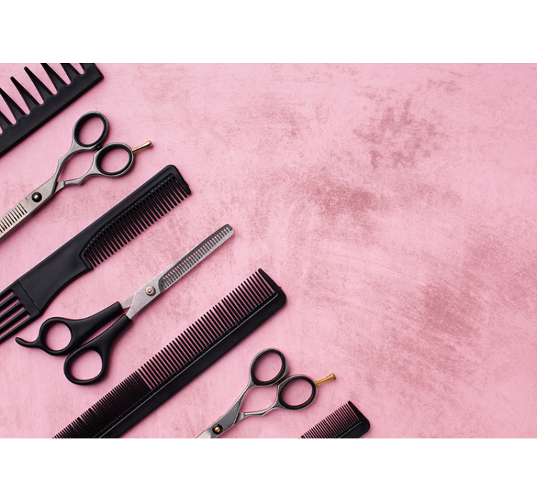 Roller blind pink hairdresser tools - TenStickers