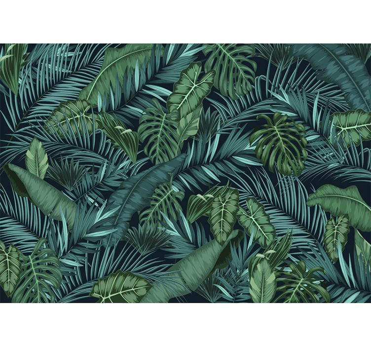 Living room blind jungle wallpaper - TenStickers
