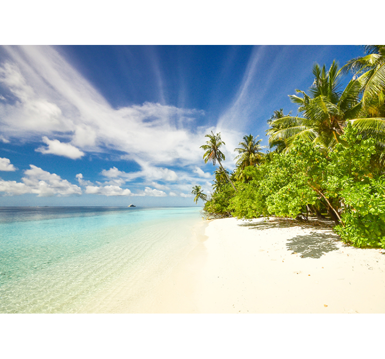 Living room blind tropical isle sea design - TenStickers