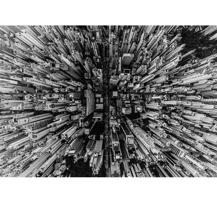 Living room blind city view curtain - TenStickers