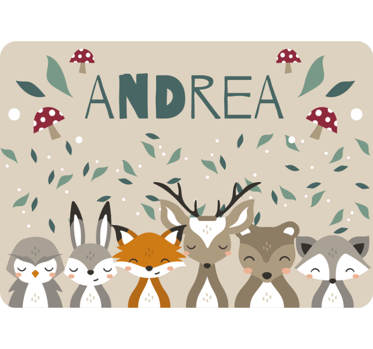 Roller blind beige personalized animal designs for kids - TenStickers