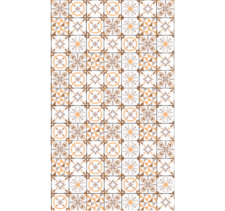 Roller blind beige with brown squares pattern - TenStickers
