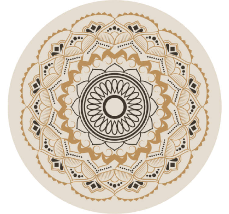 Roller blind beige with beige mandala circular design - TenStickers