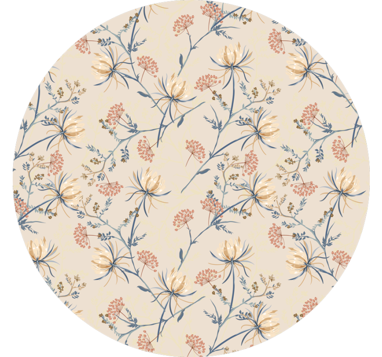 Roller blind beige botanical bloom design - TenStickers