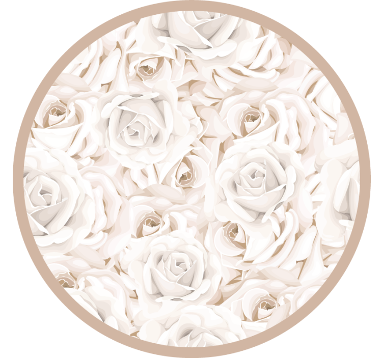 Roller blind beige elegant white roses - TenStickers
