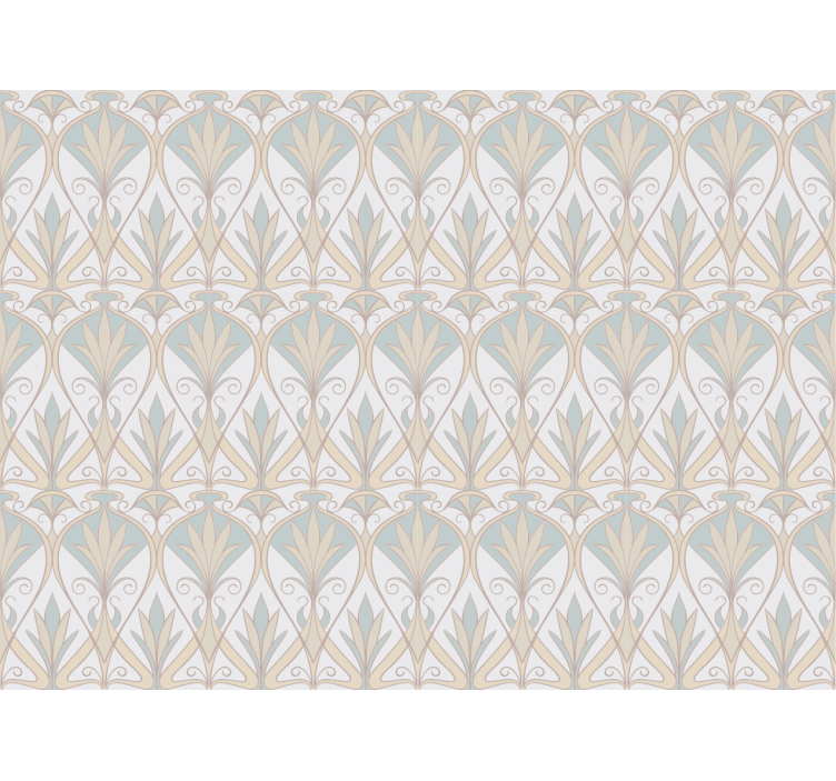 Roller blind beige with vintage floral design - TenStickers