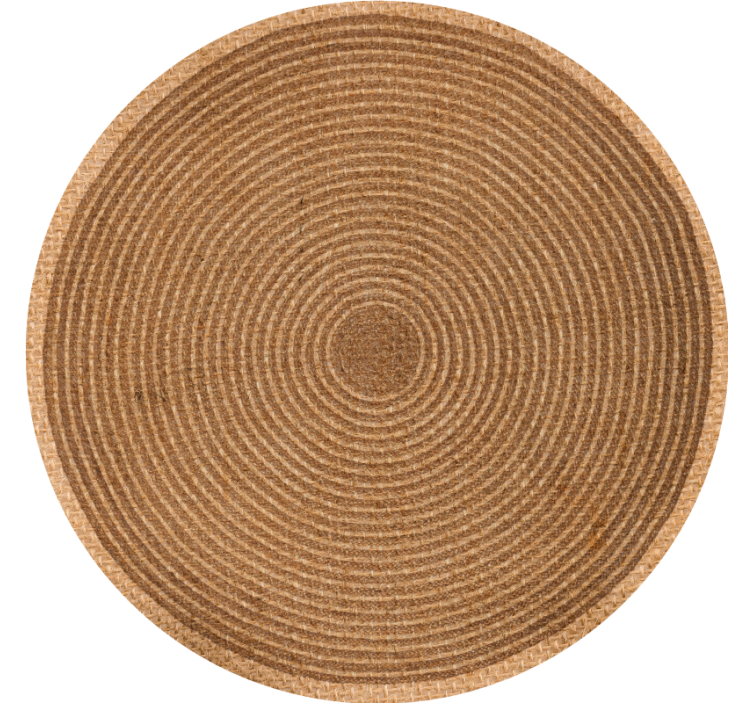 Roller blind beige with circular jute texture - TenStickers