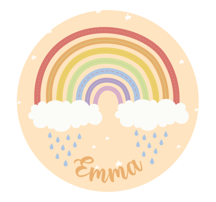 Roller blind beige watercolor rainbow personalized - TenStickers