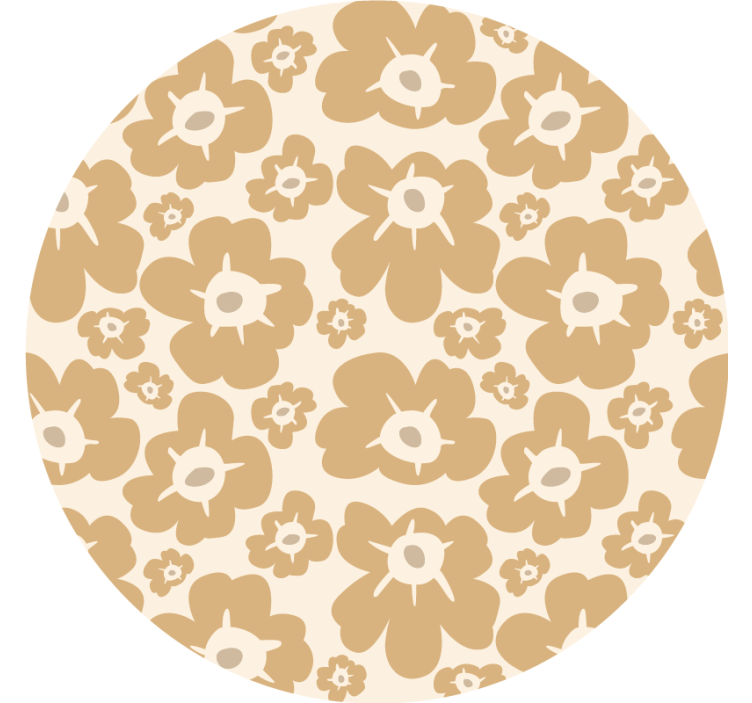 Roller blind beige with beige poppies design - TenStickers