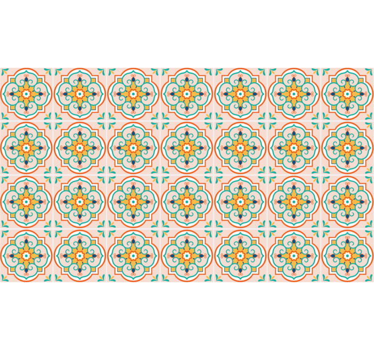 Roller blind beige with colorful square design - TenStickers