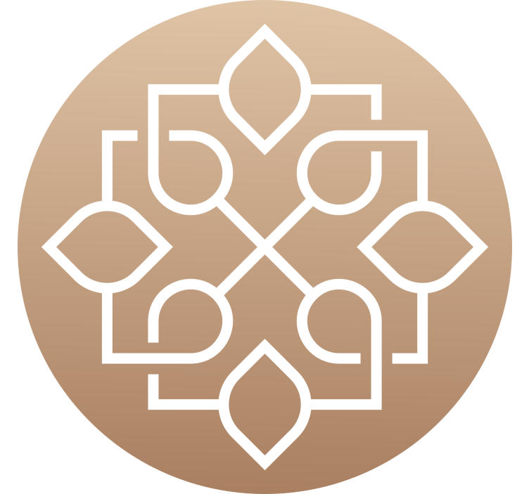 Roller blind beige simple geometric mandala design - TenStickers