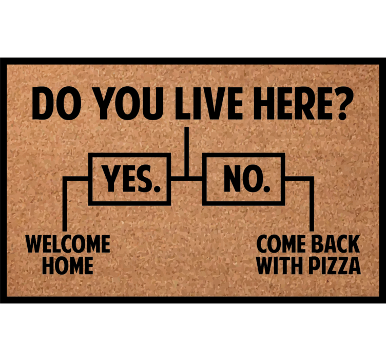 Roller blind beige do you live here pizza - TenStickers