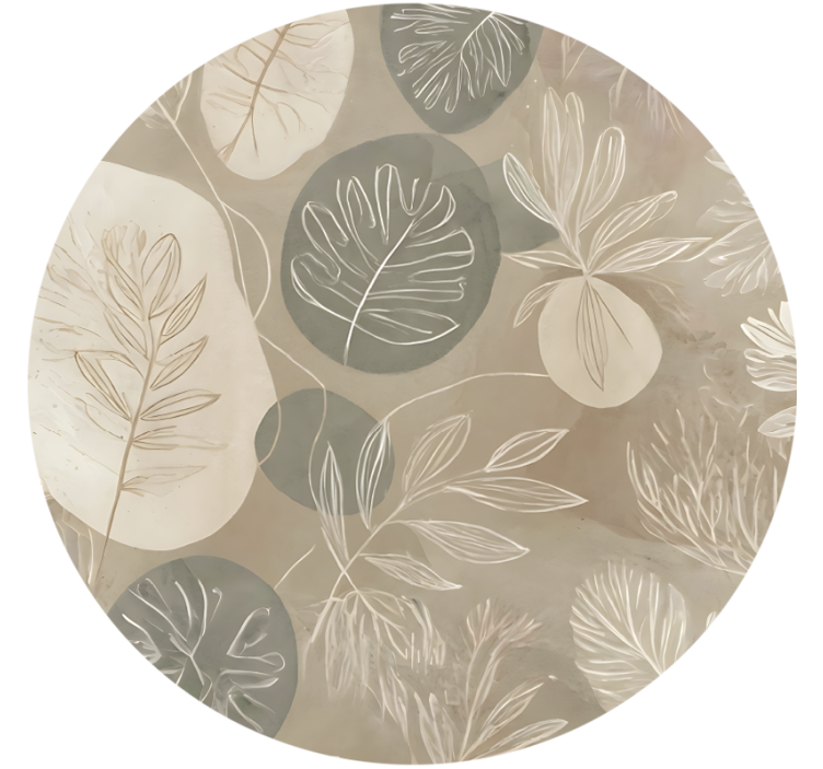 Roller blind beige neutral botanical design - TenStickers