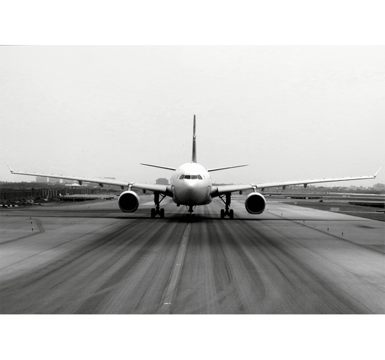 Blind grey aircraft on the runway - TenStickers